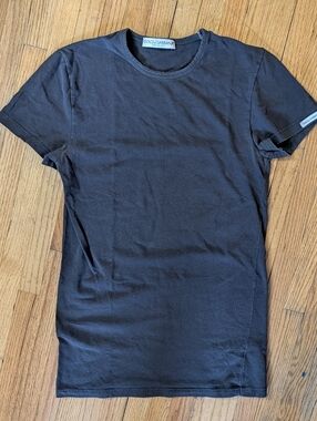 Dolce & Gabbana Classic Charcoal Gray Logo Tee